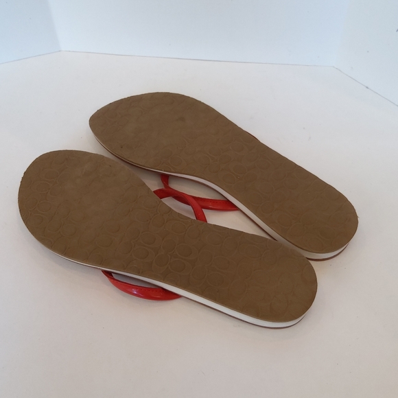 Rare Coach Marina red crab rhinestones thong flip flop sandals - Picture 4 of 10